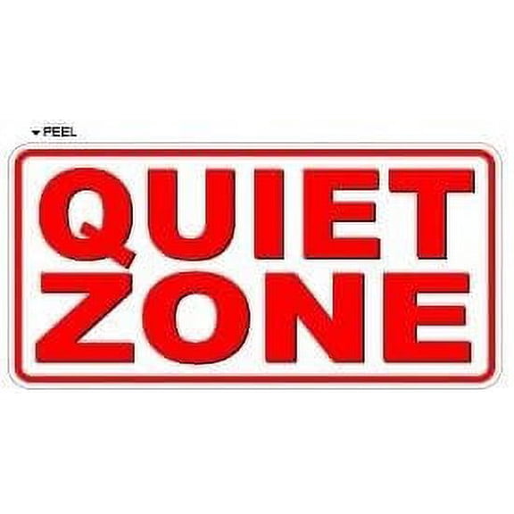 Quiet Zone - Business Store Sign - Window Wall Sticker