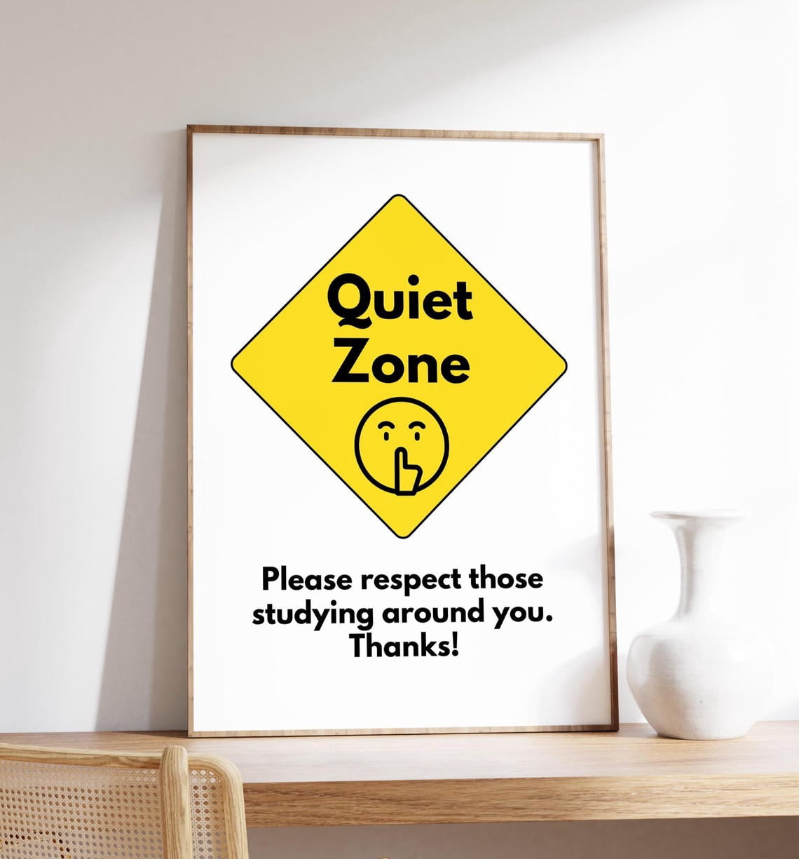 Quiet Zone Respectful Learning Classroom Educational Sign Wall Art