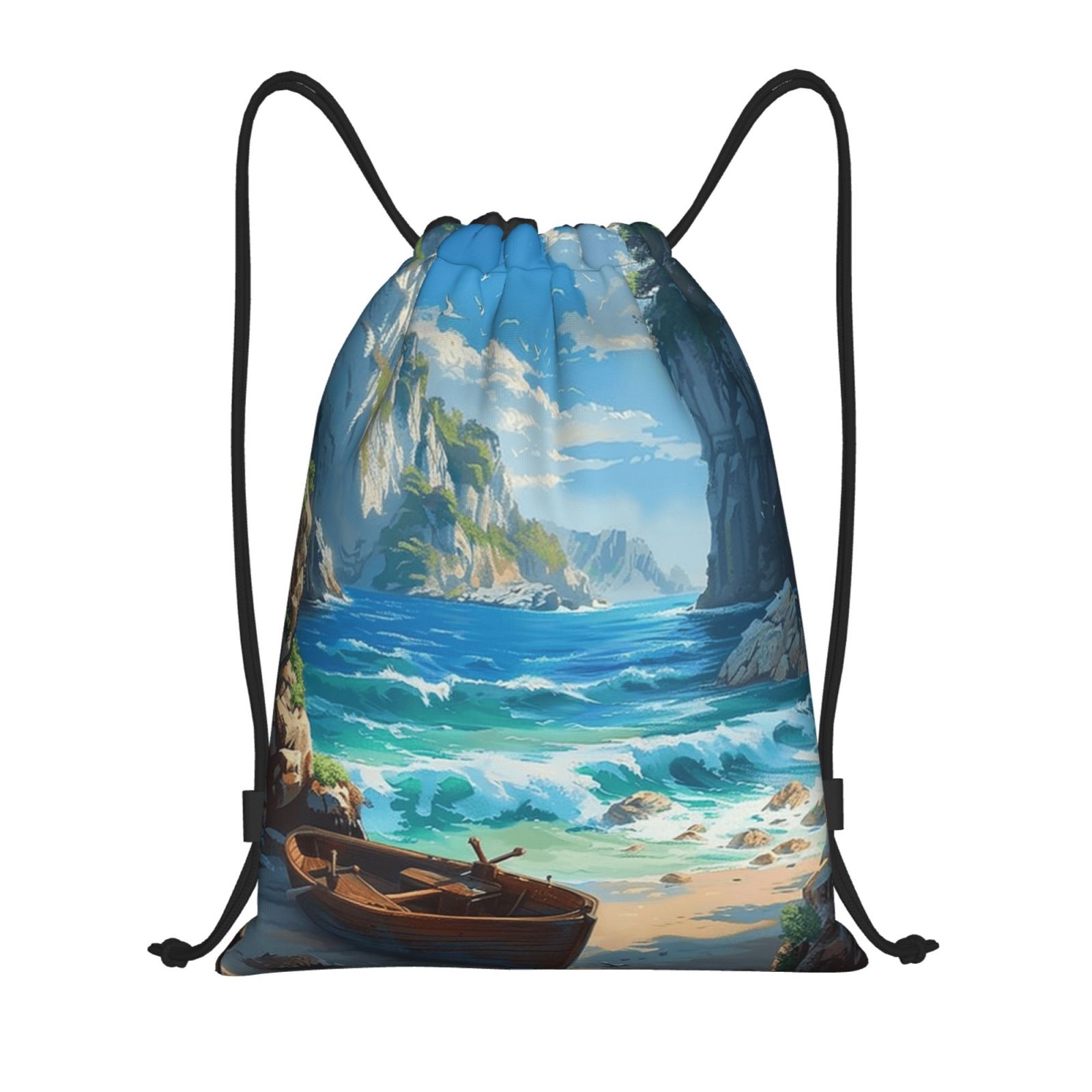 Quiet closeup Rainbow drawstring bag backpack Fitness bag drawstring