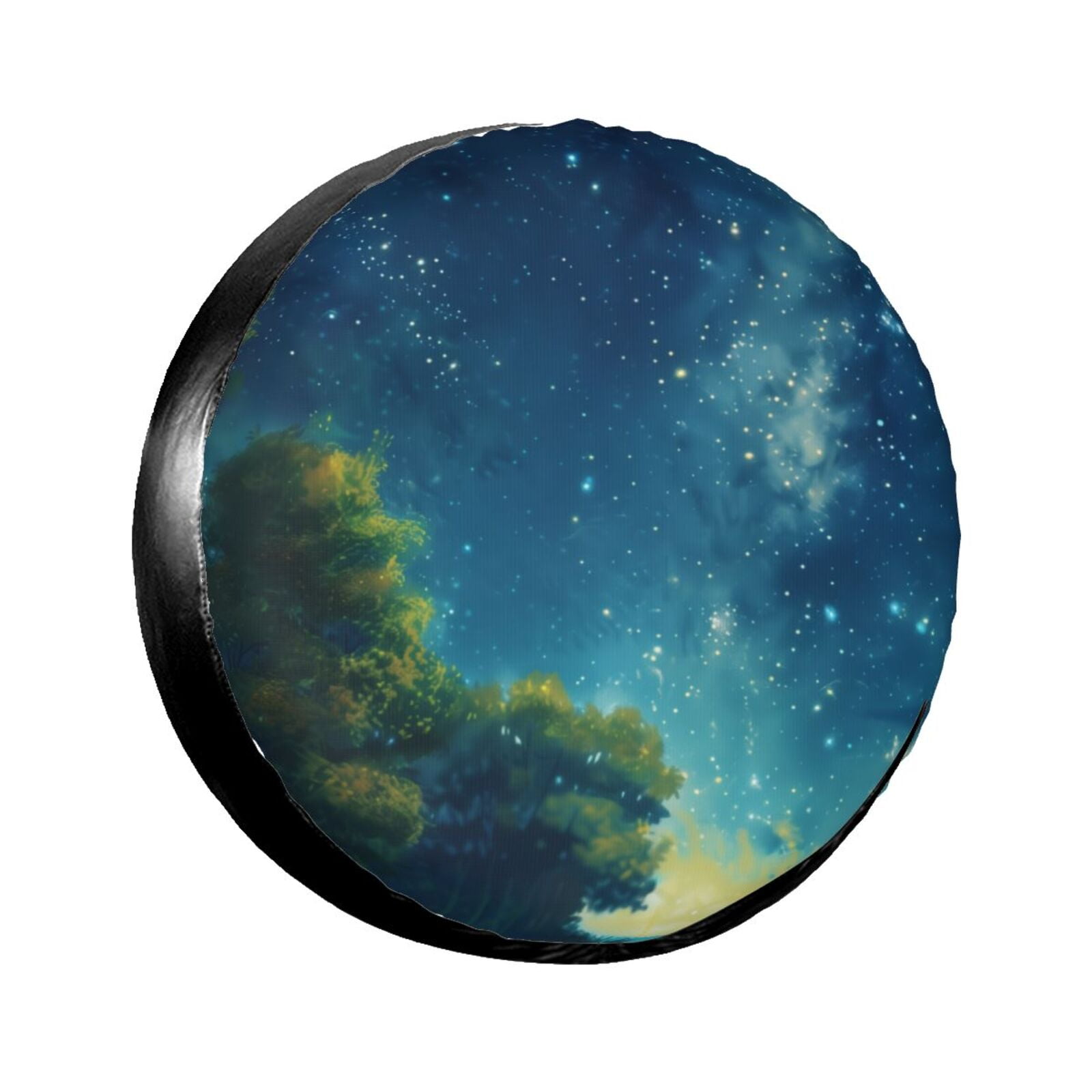 Quiet night people by water camping spare tire cover, wheel protector