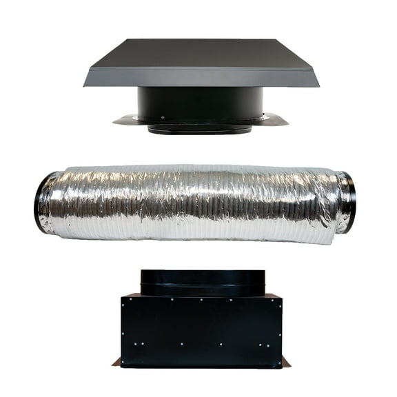 QuietCool RM WHF-4.0-DB Roof Mount Whole House Fan - For Homes with Small Attics or No Venting - Up to 3543 CFM - As low as 219 Watts - Three Speed - Included Duct, Damper Box, and Wireless RF Control