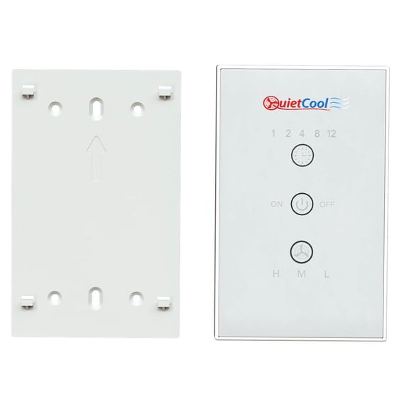 QuietCool Whole House Fan Wireless Switch - No Hard Wiring Required - Three Speed Capable - 1/2/4/8/12 Hour Countdown Timer - up to 100ft Range - Batteries Included (IT-RFGLSSWITCH-01)