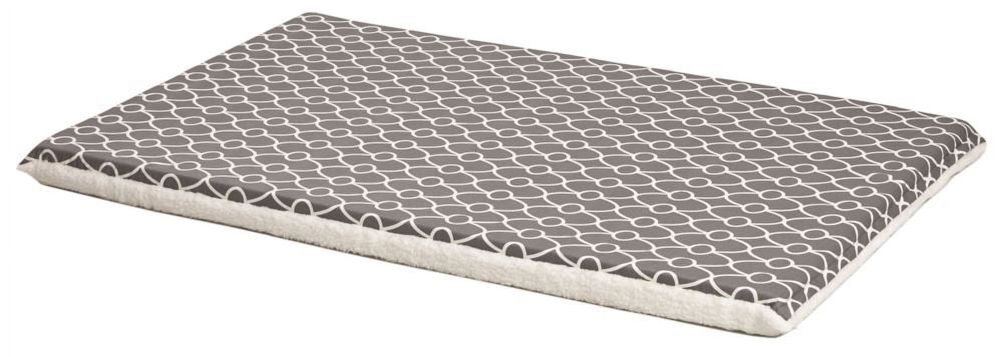 QuietTime® Defender Gray Color Geo Print/Fleece Reversible Crate Pad