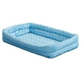 QuietTime Double Bolster Dog Bed & Crate Mat, Blue, 30"