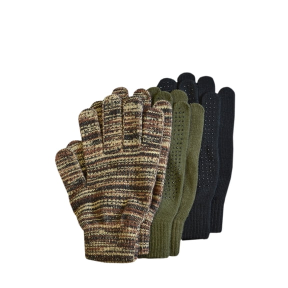 QuietWear 3-Pair Pack Grip Dot Assorted Gloves, Assorted