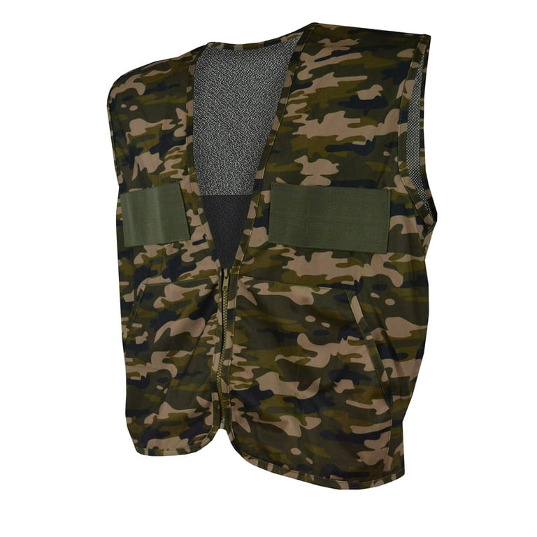 Camo hunting vest with game best sale bag