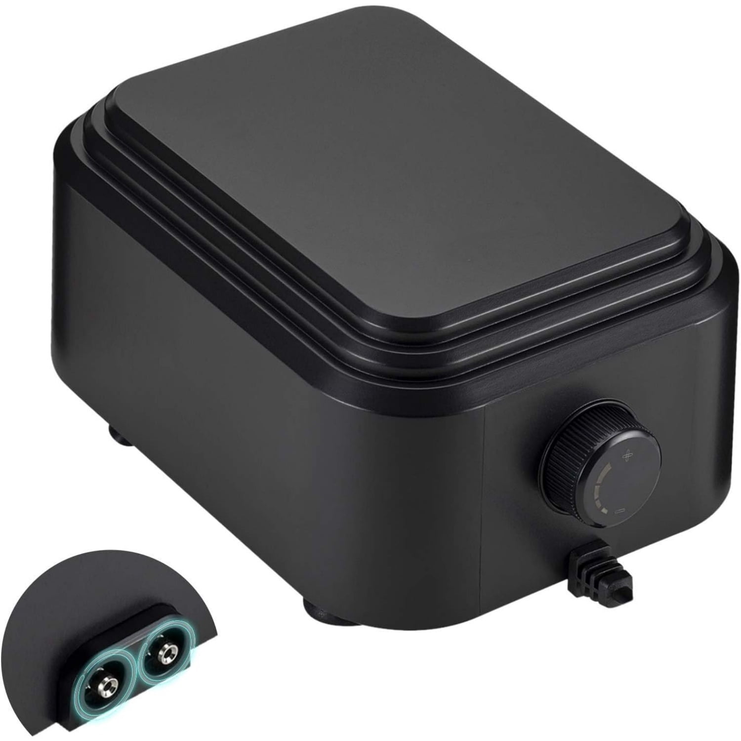 Quietest Aquarium Air Pump, Adjustable Oxygen Pump 2 Air Outlets Ultra Silent Powerful Aerator Pump Up to 600Gallon Fish Tank 255GPH 10W