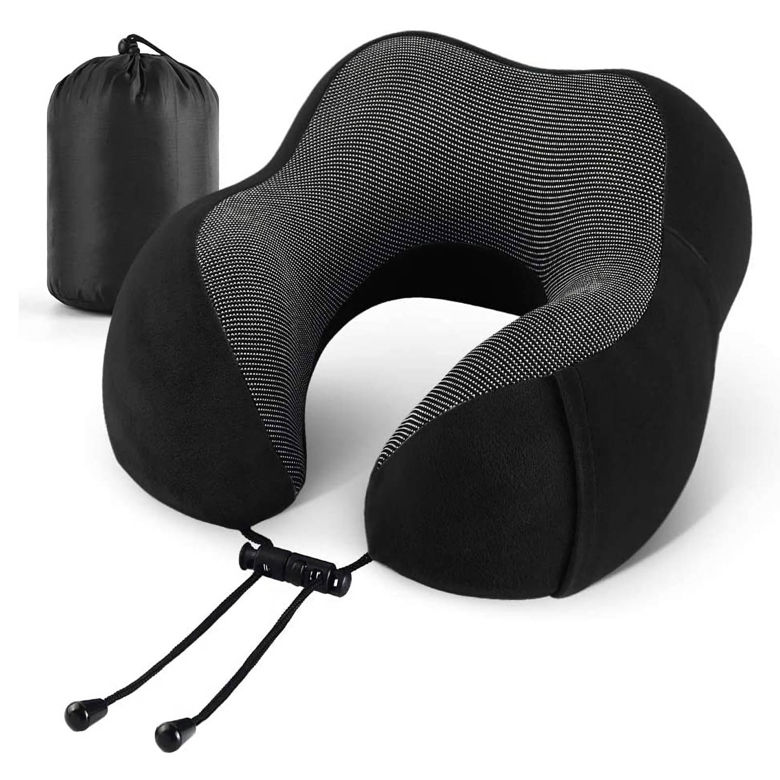 Quifly Travel Neck Pillow with 100 Memory Foam, Includes Travel