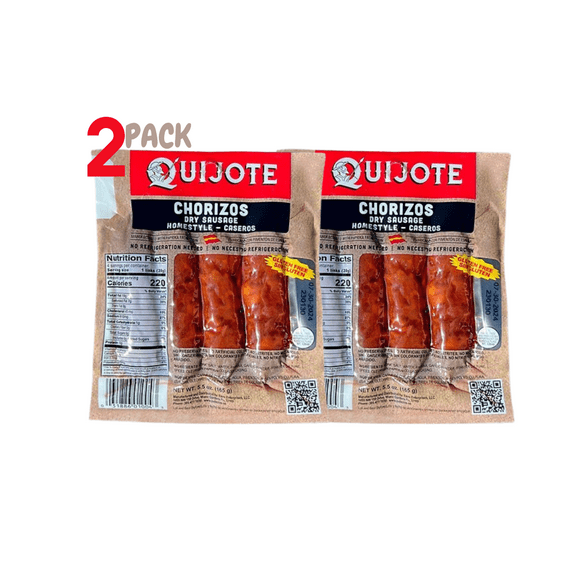 Quijote Spanish Chorizo, 5.5 oz (4 Chorizos per Pack), Pack of 2, Total 11 oz)