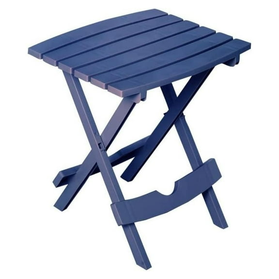Quik-Fold Outdoor Plastic Side Table, Blue, 15"