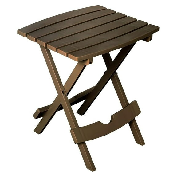 Quik Fold Patio Side Table, Resin, Earth Brown