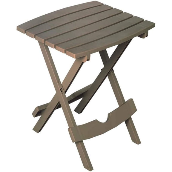 Adams Quik Fold Patio Side Table, Resin, Portobello Residential Use, Standard Application