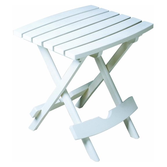 Quik-Fold Side Table - Plastic Patio Folding Table, White - Camping, Dorm, Backyard - UV Resistant, 25lb Capacity, Compact Storage - Made in USA 1