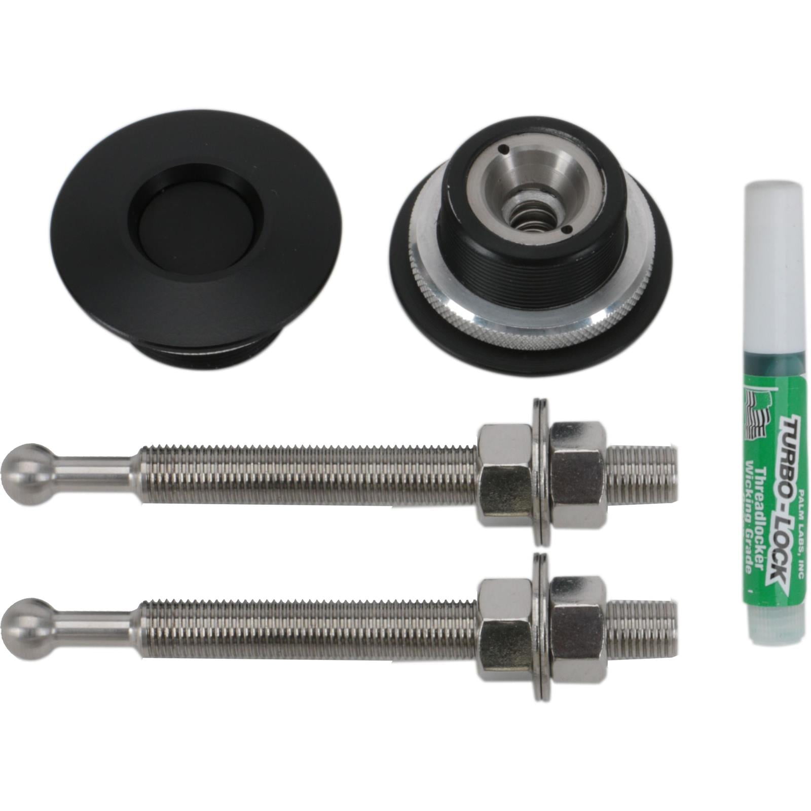 Quik Latch QL-38-LP/BP 38 Series Billet Hood Pins, Black, Pair