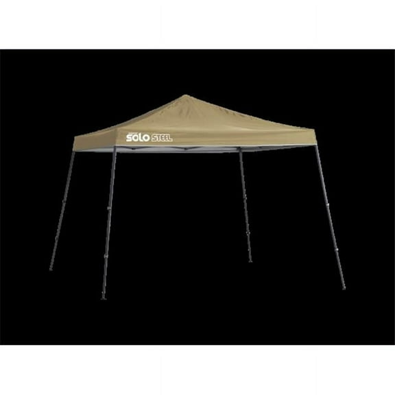 Quik Shade 167542DS SOLO90 11 x 11 ft. Slant Leg Canopy, Khaki Cover - Gray Frame