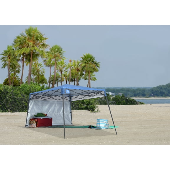 Quik Shade Go Hybrid 7 x 7 Foot Compact Slant Leg Outdoor Pop Up Canopy, Blue