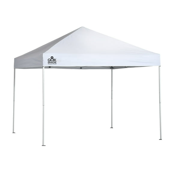 Quik Shade 10' X 10' Marketplace 100 Square Feet Of Shade Commercial Straight Leg Base Outdoor Pop-Up Canopy, White