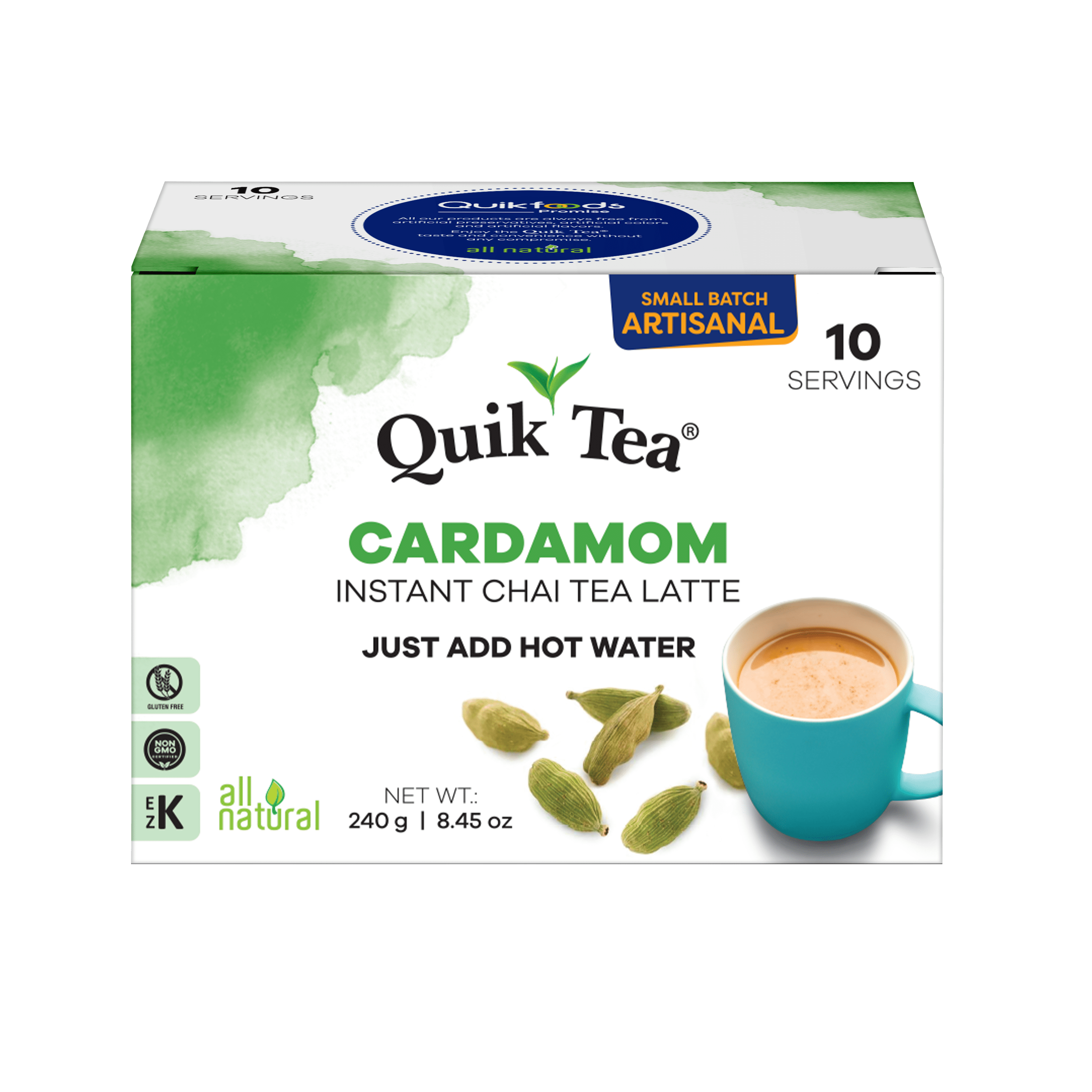 Quik Indian Spice Cardamom Chai Tea Latte - Instant, 10 Ct Single