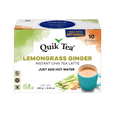 thumbnail image 1 of QuikTea Instant Lemongrass Ginger Chai Tea Latte – 10 Count, Refreshing lemongrass lift combined with zesty ginger, low Caffeine, No artificial colors, flavors or preservatives – Just Add Hot Water, 1 of 7