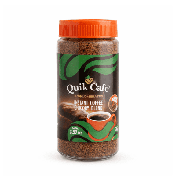 QuikCafé Chicory Coffee - Instant Herbal Blend With Natural Ingredients, Caffeine-Light, Preservative-Free- 100g of Perfection