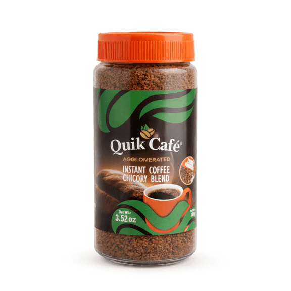 QuikCaf Chicory Coffee - Instant Herbal Blend With Natural Ingredients, Caffeine-Light, Preservative-Free- 100g of Perfection