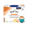 thumbnail image 1 of QuikTea Instant Ginger Chai Tea Latte, 10 Single-Serve Sachets, Artisanal Indian Chai Latte Mix, Just Add Hot Water, Low Caffeine, Non-GMO, Gluten Free, 1 of 10