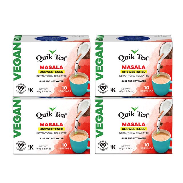 QuikTea Vegan Unsweetened Masala Chai Tea Latte 40 Count