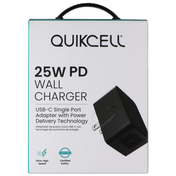 Quikcell (25W) PD Wall Charger USB-C Single Port Adapter - Black