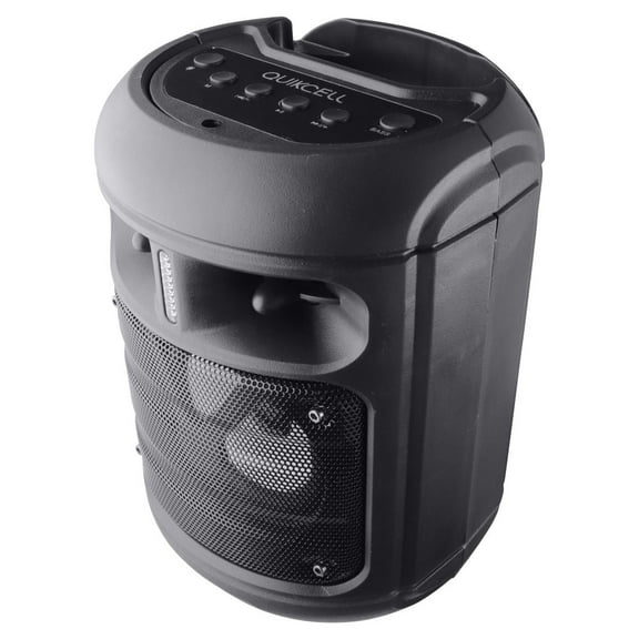 Pre-Owned Quikcell Party Beat Boost Wireless LED Speaker with Microphone Input - Black