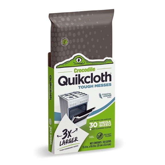 Quikcloth Tough Messes Plant-Based Cleaning Wipes Parent Tested & Approved with Plastic-Free, Gentle, Safe for Hands & Home Surfaces