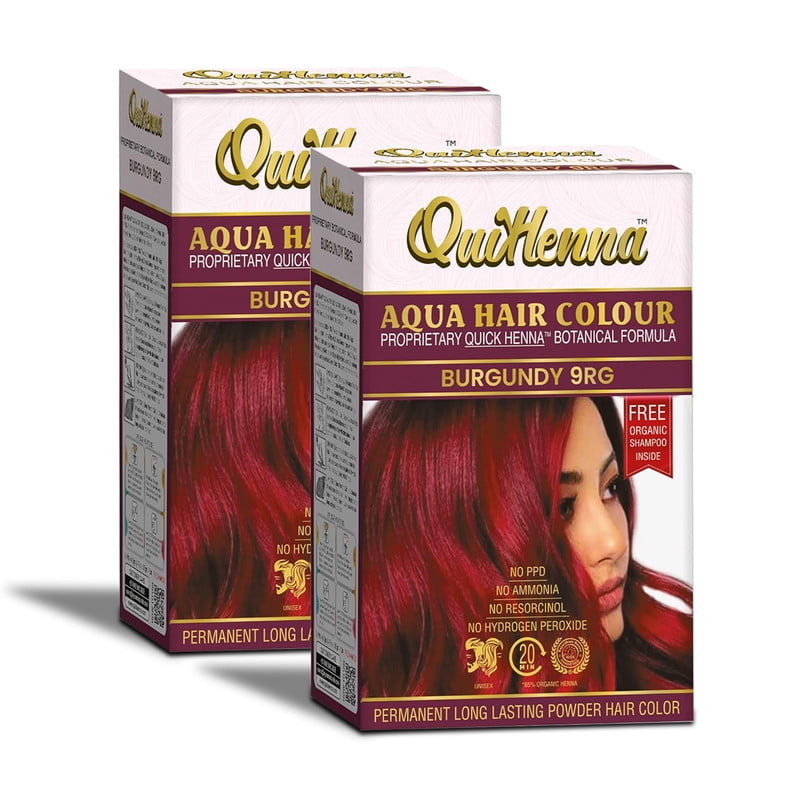 Quikhenna Aqua Powder Hair Colour 9RG Burgundy for Men&Women Hair Color