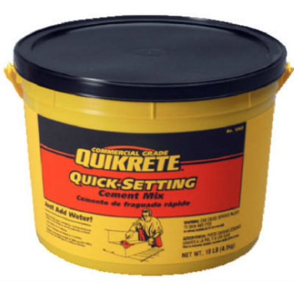 Quikrete 124011 Commercial Grade Quik Setting Cement Mix, 10 Lbs, Each