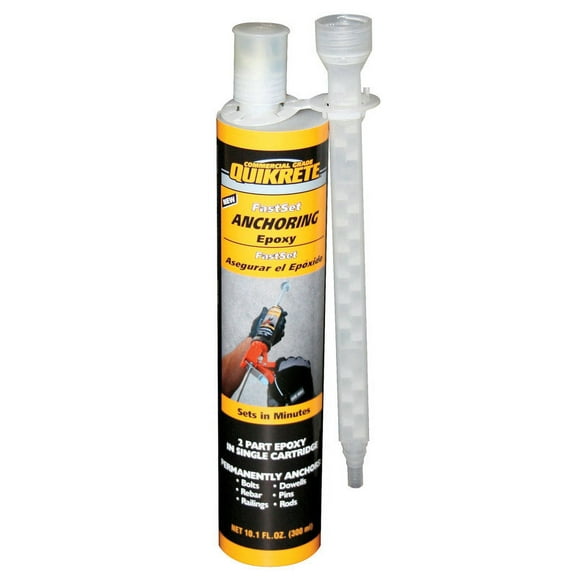 Quikrete FastSet Anchoring Epoxy - Durable, Smooth Finish - 8.6 oz Cartridge, White