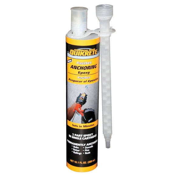 Quikrete FastSet Anchoring Epoxy - Durable, Smooth Finish - 8.6 oz Cartridge, White