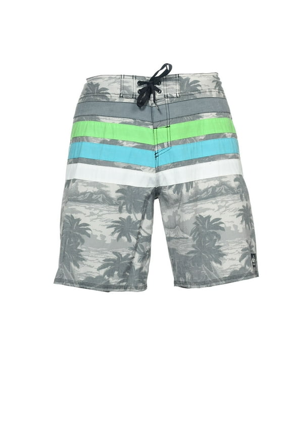 'Jayolio' Light Gray Hawaiian Board Shorts Boardshorts | Size 38