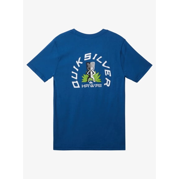 Quiksilver Kids' Boys' Youth T-Shirt 10-14 Hawaii Tiki Tom Short Sleeve Tee (Medium/12, Royal Blue)