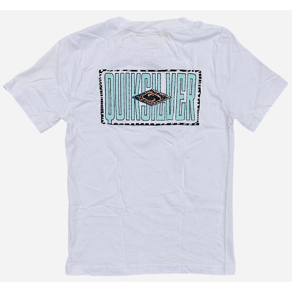 Quiksilver Kids' Boys' Youth T-Shirt 8-16 Fossilized Short Sleeve Crewneck Tee (Large/14, White)