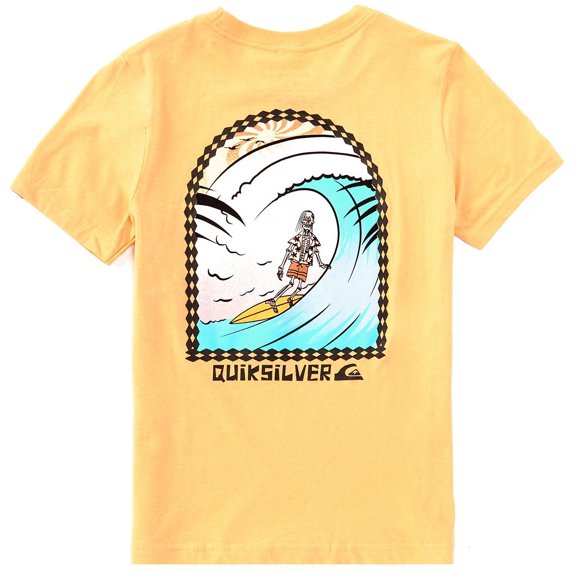 Quiksilver Little Boys T-Shirt 2T- 7X Eternal Shred Short Sleeve Crewneck Tee (5, Yellow)