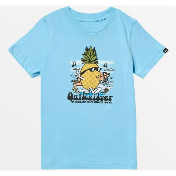 Quiksilver Little Boys T-Shirt 2T- 7X Pineapple Vibes Short Sleeve Crewneck Tee (3, Alaskan Blue)