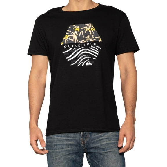 Quiksilver Men's Bamboo Breakfast Graphic Print Tee T-Shirt (Small, Black)