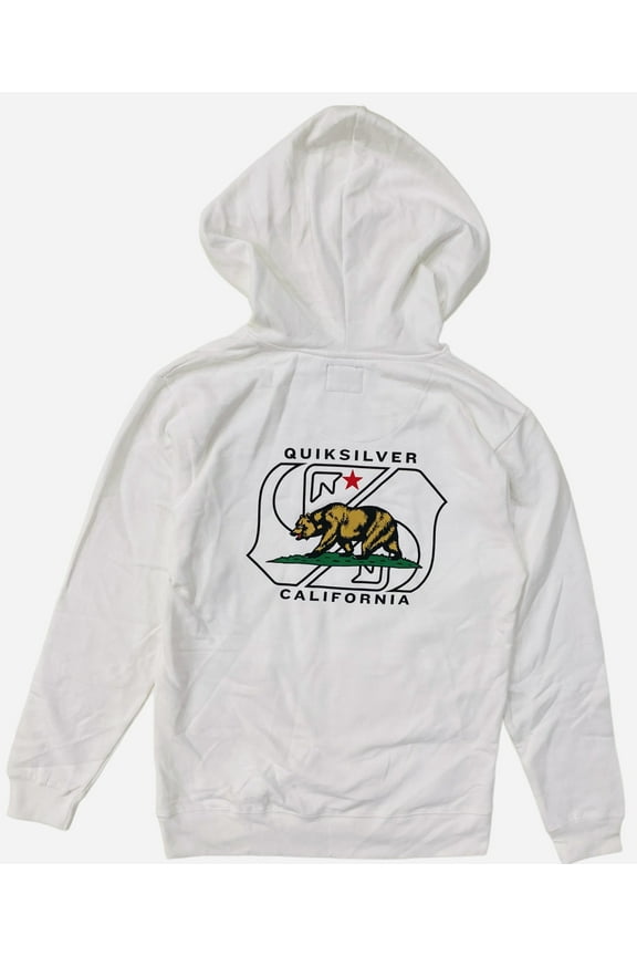 Men's California Bear Ying Yang Hoodie Sweatshirt (Small, White)