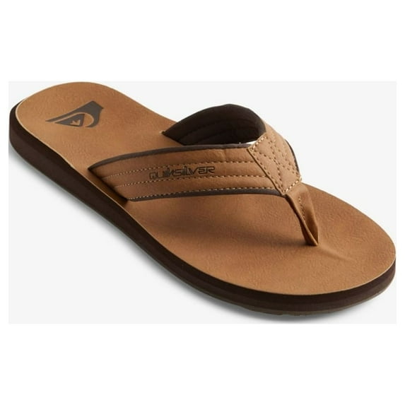 Quiksilver Men's Carver Nubuck Flip Flop Sandals Tan Pattern 1 - AQYL100623-TKD6 11