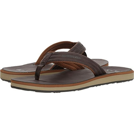 Quiksilver Men's Carver Nubuck Flip Flop Sandal Demitasse Solid - AQYL100623-CTK0