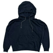 Quiksilver Mens Classic Logo Box Fit Oversized Hoodie Sweatshirt Large, Black