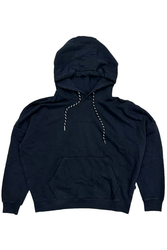 Men's Classic Logo Box Fit Oversized Hoodie Sweatshirt (Large, Black)