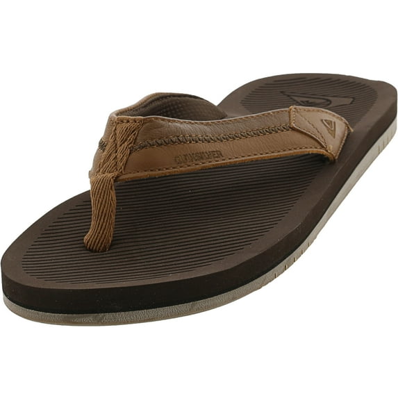 Quiksilver Men's Coastal Oasis Deluxe Brown Leather Sandal - 14M