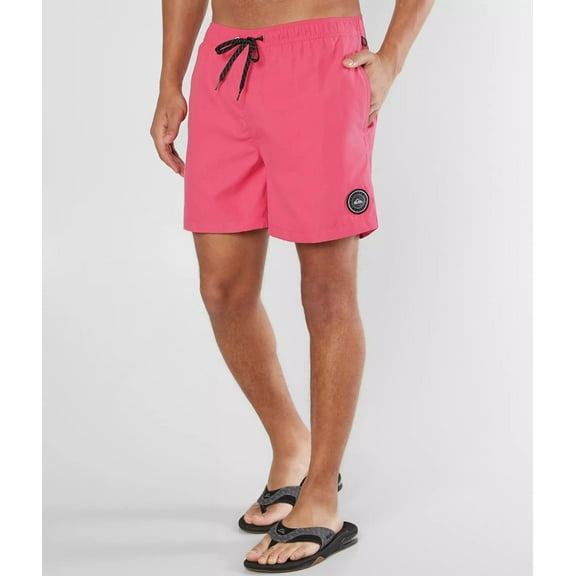 Quiksilver Men's Everyday 17" Volley Swimming Trunk Boardshorts With Liner (Large, Hot Pink)