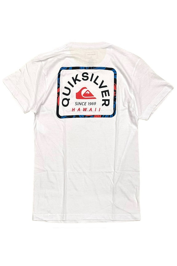 Men's Floral Fills Hawaii Graphic Tee T-Shirt (Small, White)