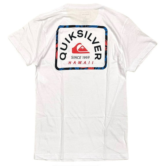 Quiksilver Men's Floral Fills Hawaii Graphic Tee T-Shirt (Small, White)