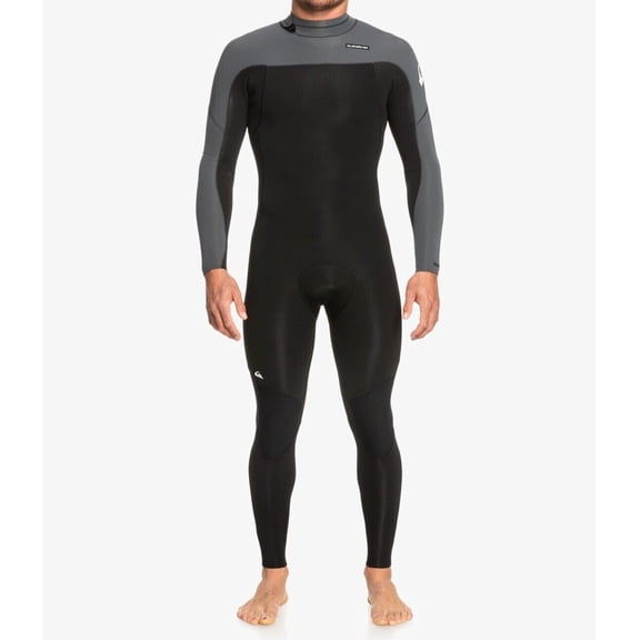 Quiksilver Men's Full Wetsuit 4/3mm Everyday Sessions GBS Back Zip Surf Suit (XL Short (XLS), Black/Gun Metal)